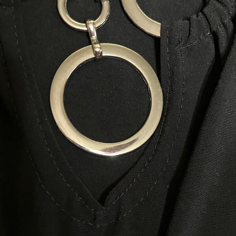 Black halter slip top with silver ring necklace detail - Picture 8 of 9